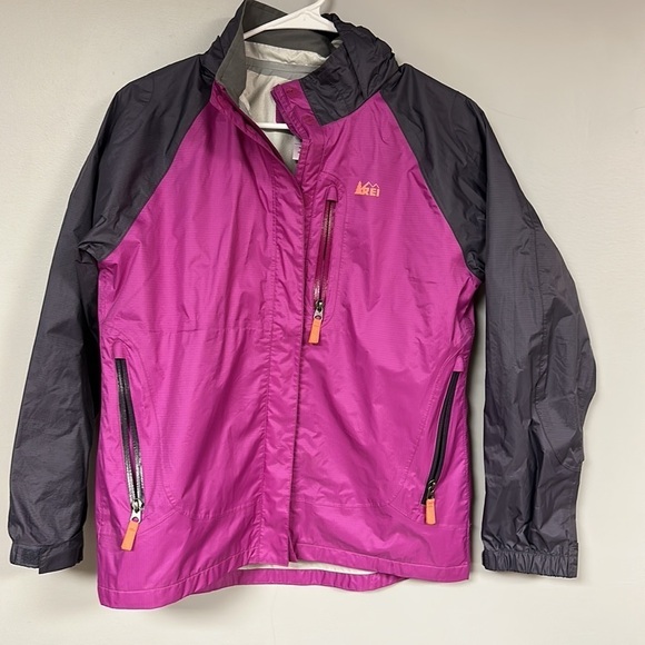 REI Other - REI Hooded Rain Jacket Nylon Fuchsia Windbreaker hidden hood Coat, XL 18 Great!